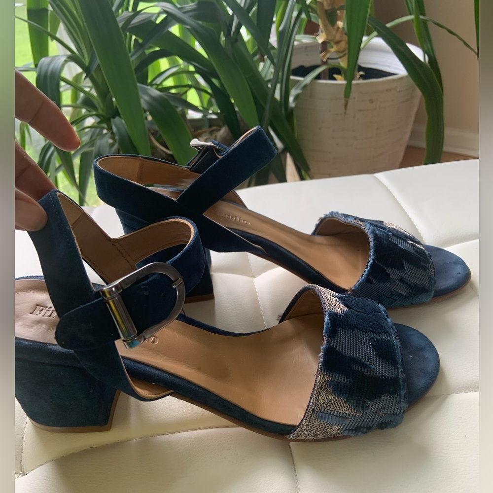 Lovey Deep Blue and Gray sandals